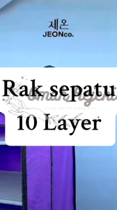 RAK SEPATU 10 LAYER SHOES RACK Motif PoloS - Rak Sepatu 10 Tingkat dengan Penutup Anti Debu & Bahan Eco-Friendly - Ukuran 160x60x30 cm