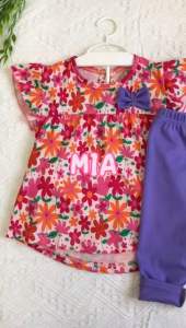 MIA Baby Kids Girl Set (12-36 Months) Blouse with Pants Clothing Set / Baju Baby Kanak Kanak Perempuan 1 2 3 Tahun Pink Purple