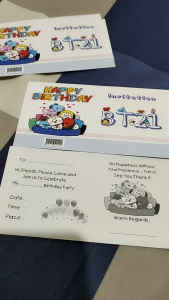 (Isi 10pc ) BTS 21 KARTU UNDANGAN ULANG TAHUN/KARTU UCAPAN ULTAH