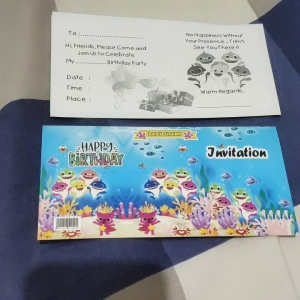 (isi 10pc) BABY SHARK KARTU UNDANGAN