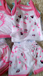 12pairs or 6pairs Hk Scalop Spaghetti & Short for baby girl Terno Newborn infant wear | Assorted designs 0-6months