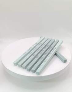 หินน้ำมัน ทรงสี่เหลี่ยมจัตตุรัส สีเขียว หินขัดแม่พิมพ์ตกแต่งชิ้นงาน ขนาด 150x8x8