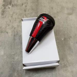 TOYOTA GR SPORT RED Line Real Carbon Fiber Gear Knob Leather OEM - TOYOTA ALPHARD ANH30/ANH20/VELLFIRE/VIOS/CAMRY/WISH/ALTIS/YARIS/HILUX VIGO/REVO/FORTUNER/RUSH/CALDINA/PERODUA ARUZ