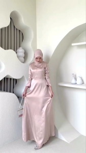 DRESS SATIN PREMIUM ONE SET POLOS OUTER BARUKAT TALI BAJU KONDAGAN LAMARAN WISUDA