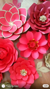 Chinese New Year Paper Flower Set Wall Decor CNY Backdrop Decoration