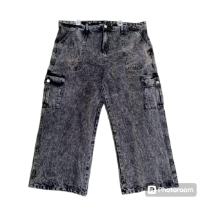 wide leg jeans {Acid stone wash} cargo six pocket womens jeans long pants.fast shippingnew stock available.