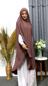 Jilbab Jumbo Bahan Crinklee Airflow Premium SOFTPAD ANTEM Model Tangan Bolong 1 Layer