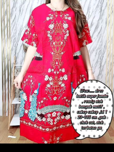 DRESS BATIK MERAK JUMBO 6L KEKINIAN