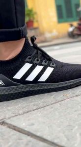 • Giày Sneaker Đen 3 Sọc Trắng Cao Cấp - Giày Đôi Nam Nữ - Đế Cao Su Chống Trơn Trượt - Full Size 36-44