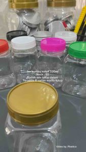 (Isi 30pcs) jar kotak 320ml N52 free plug / jar bumbu murah / jar plastik murah / jar bulat murah / jar bumbu plastik murah