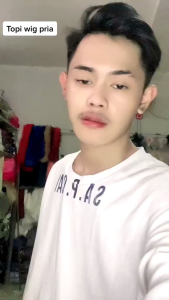 Topi Wig Rambut Palsu Pria Dewasa