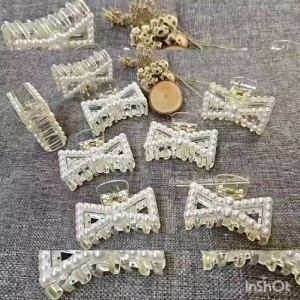 JEPIT RAMBUT MUTIARA PITA TRANSPARAN 7CM