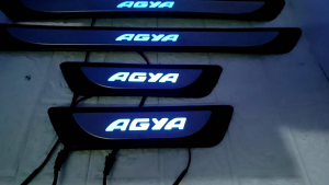 Sillplate samping mobil Agya lampu led biru