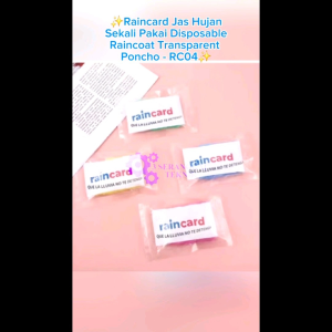 Raincard Jas Hujan Sekali Pakai Disposable Raincoat Transparent Poncho - RC04