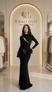 Đầm body maxi Cut - Out cổ cao sang trọng - Midnight Luxe