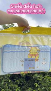 Chiếu điều hoà cao su non (TẶNG KÈM GỐI) cho bé hoạ tiết hoạt hình đáng yêu