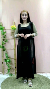 //BISA COD// Overall jeans jumbo LD 130cm-LD 120cm-LD 110cm Gamis ibu hamil all size XL-XXL-XXXL
