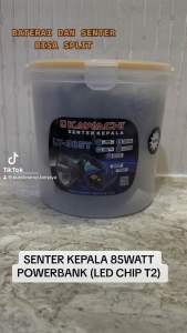 Kawachi Senter Kepala 85Watt POWERBANK LY 385T Led Chip T2 Baterai Lepas Pasang