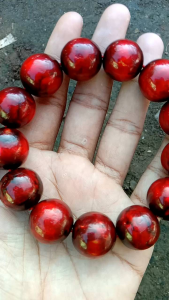 gelang tasbih akar Bahar Taliarus merah asli dim 18 mm 100% Original