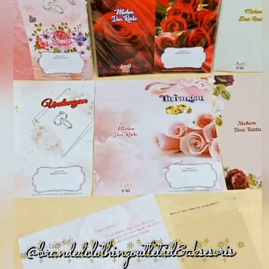 (40LEMBAR)UNDANGAN PERNIKAHAN / KARTU UNDANGAN / UNDANGAN PERNIKAHAN WEDDING BUNGA / UNDANGAN PERNIKAHAN ISIAN + PLASTIK 40LEMBAR / WCI 8315