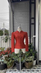 เสื้อไทยบรมไหมลาวสี่เส้นอัดกาวแน่นแน่นทั้งตัว