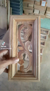 Loster/Roster kayu ventilasi boven angin-angin rumah kayu jati Jepara Motif Long S +kawat nyamuk UKURAN 14x29