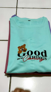 Kaos Wanita Lengan Pendek Gambar Good Bear Tosca 100rb Dapat 6Pcs Bahan Babyterry