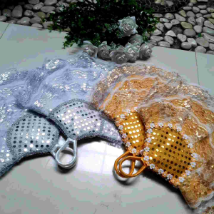 Sepasang Kipas Double Renda