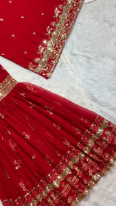 Top with shahara  Heavy Faux Georgette Material With 5mm Sequence Embroidery Work MK1078 KURTI