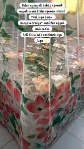 Kelambu tali gantung kotak motif bunga mawar anti nyamuk pelindung tidur jumbo 200x200 kelambu motif