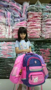 Tas Ransel Anak Permpuan Model Terbaru  ALTO SILVER GIRL KITTY  Tas Anak Sekolah Perempuan SD SMP Import GRATIS Jas Hujan