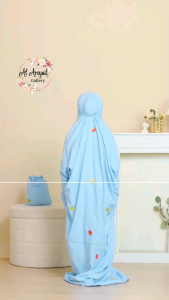 Mukena Terusan STRAWBERRY Buah Bordir Anak SD Remaja