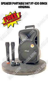 Speaker Portable Wireless Dat DT 820 QD Original 8 inch Free 2bh Mic Wireless Bluetooth Speaker DAT820 DT820 ( Bisa COD )