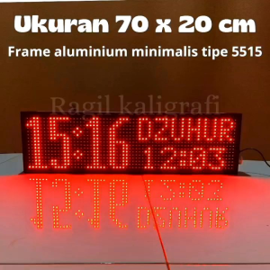 Jam Digital Masjid Uk 70 x 20 cm - Jam Sholat Digital Masjid JWS P10 Single Color Ukuran 70 x 20 cm