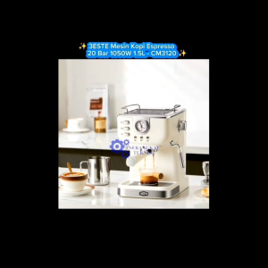 3ESTE Mesin Kopi Espresso Coffee Frothing 20 Bar 1050W 1.5L - CM3120 - White