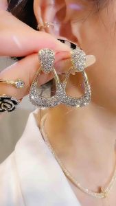 A114 COD Anting Juntai kotak simple elegan titanium wanita