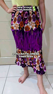 WOMEN BATIK DRESS PENDEK SHORT DRESS BUNGA COTTON GOOD QUALITY READY STOCK