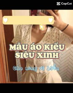 Áo len cổ tim dáng ngắn