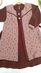 Terbaru Gamis Syari Anak Perempuan Usia 1-9 Tahun Bahan Crinkle Motif