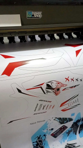 Stiker Decal CRF Full Body Putih Lis Biru