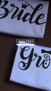 Groom Bride T-Shirt Couple T-shirt (Per Piece) Cotton Quality