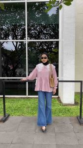 Collary Blouse Lace - Atasan Wanita Casual Kancing