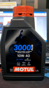 โฉมใหม่ !!น้ำมันเครื่อง MOTUL 3000 PLUS 10W-40 ขนาด 0.8 L. สำหรับรถ 4 จังหวะมีเกียร์
