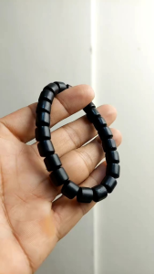 Gelang Kayu Bertuah Galih Kelor Hitam Tabung asli