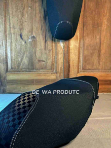 Kulit Jok Motor Model Tiga Jahitan Motif Jeruk Amplas/Pasir Napa Halus Mix Samping Catur