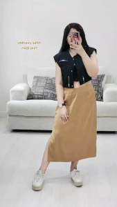 Rok Midi Wanita Murah 822 Slit Skirt 3 Warna