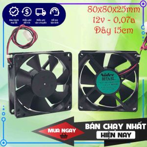 Quạt tản nhiệt Nidec 12v 007a 8cm (80x80x25mm) chính hãng mới