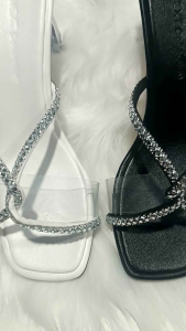 Guốc nữ cao gót quai dây xoàng sườn bọc 2 lớp gót mica trong 5cm