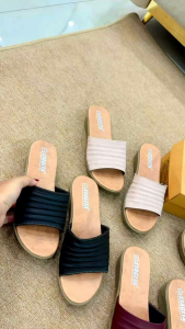 Sandal wanita kulit papirut garut model sol flat tinggi 3cm