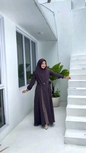Ayana Syari Plus Khimar Ukuran S M L xl xxl gamis syari busui resleting depan Fashion Muslim Terbaru